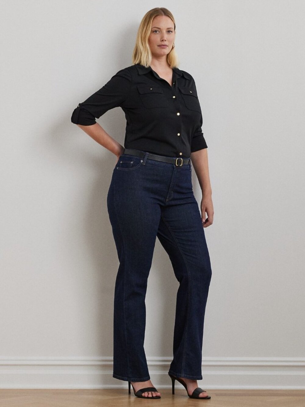 Lauren Ralph Lauren Plus Size High-Rise Bootcut Jeans Size:16W NWT